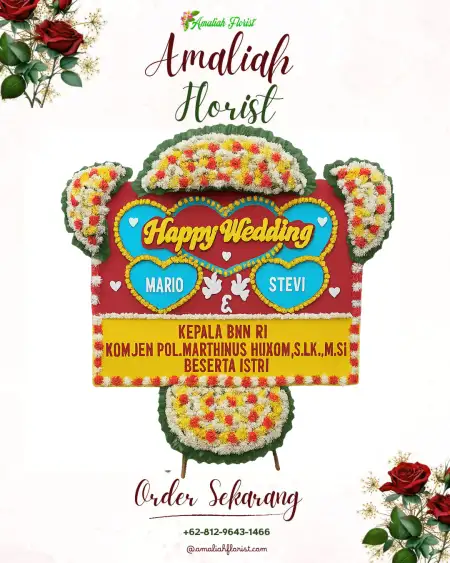 Papan Bunga Pernikahan Mendung
